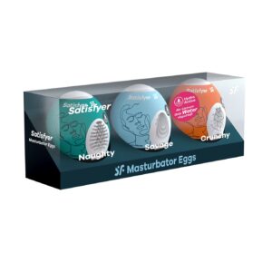 PACK DE 3 MASTURBADOR MASTURBATOR EGG NAUGHTY, SAVAGE E CRUNCHY SATISFYER - Image 1