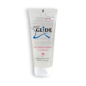 LUBRIFICANTE COMESTÍVEL À BASE DE ÁGUA JUST GLIDE MORANGO 200ML - Image 1