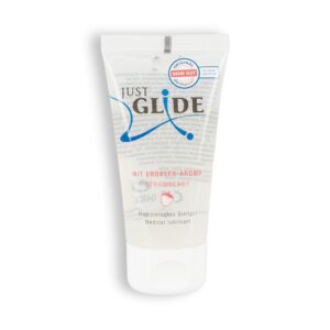 LUBRIFICANTE COMESTÍVEL À BASE DE ÁGUA JUST GLIDE MORANGO 50ML - Image 1