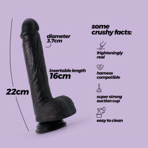 DILDO DE SILICONE LÍQUIDO INVIKTUS 8 CRUSHIOUS PRETO - Image 4
